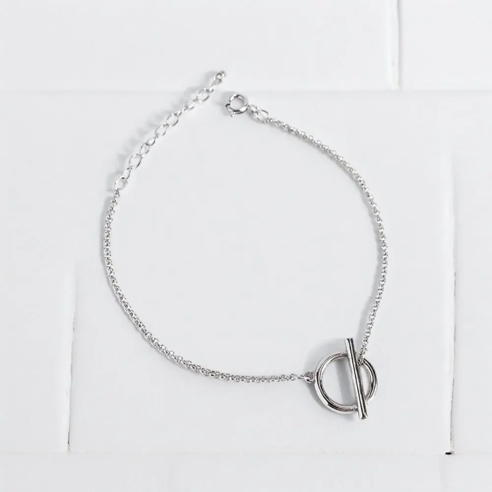 NEW sterling silver chain link bracelet jewelry gift B21